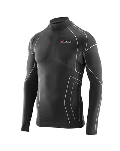 XTech Race3 Turtle Neck Long Sleeve Base Layer, Black
