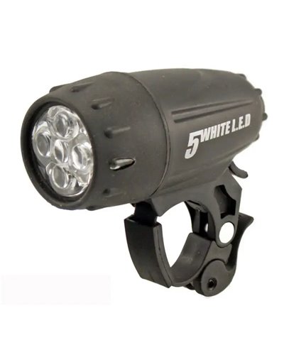 BTA Luce Anteriore Apollo con 5 Led a Luce Bianca, Nero