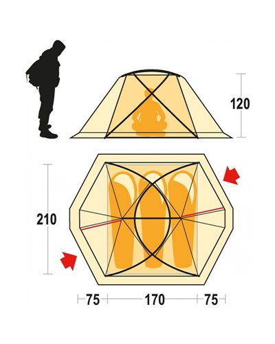 Ferrino Svalbard 3.0 Tenda 3 Posti, Arancio