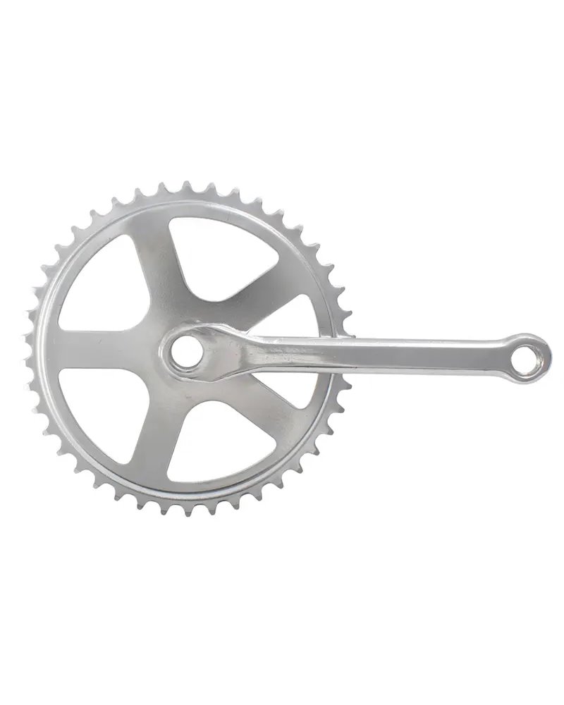 Easy Crankset 1/2 1/8 Steel with Cotter Pin - 42T, 165mm, Silver