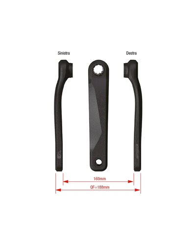 FSA Coppia Pedivelle e-Bike CK-220/IS Wider - 165mm, Nero