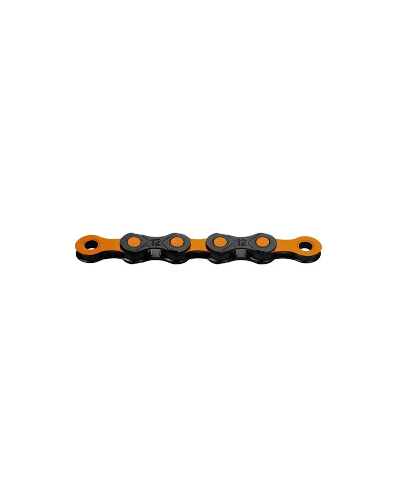 KMC Chain DLC12 Waxed 12 126 Links Wax Coating, Black/Orange