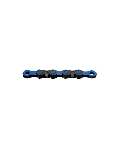 KMC Chain DLC12 Waxed 12 126 Links Wax Coating, Black/Blue