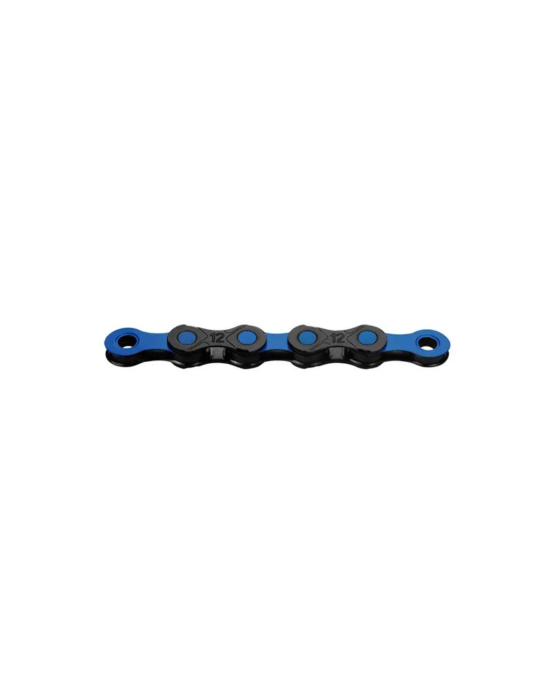 KMC Chain DLC12 Waxed 12 126 Links Wax Coating, Black/Blue