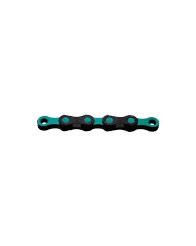 KMC Chain DLC12 Waxed 12 126 Links Wax Coating, Black/Celeste