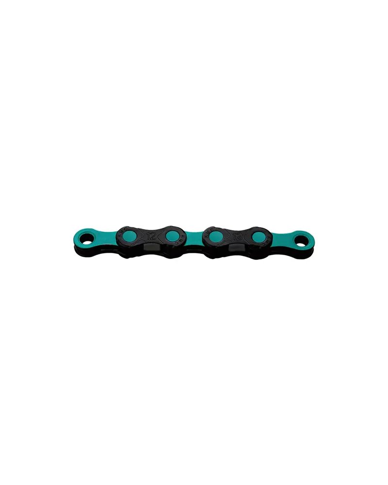 KMC Catena DLC12 Waxed 12 126 Maglie Rivestimento in Cera, Nero/Celeste