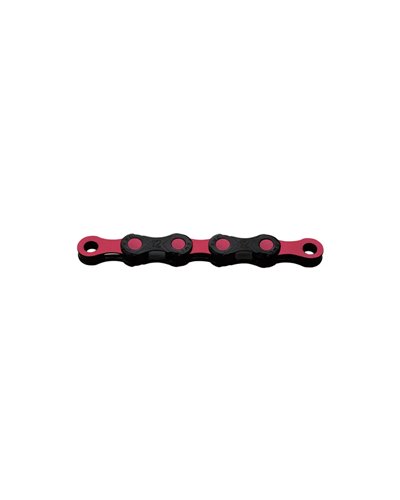 KMC Chain DLC12 Waxed 12 126 Links Wax Coating, Black/Pink