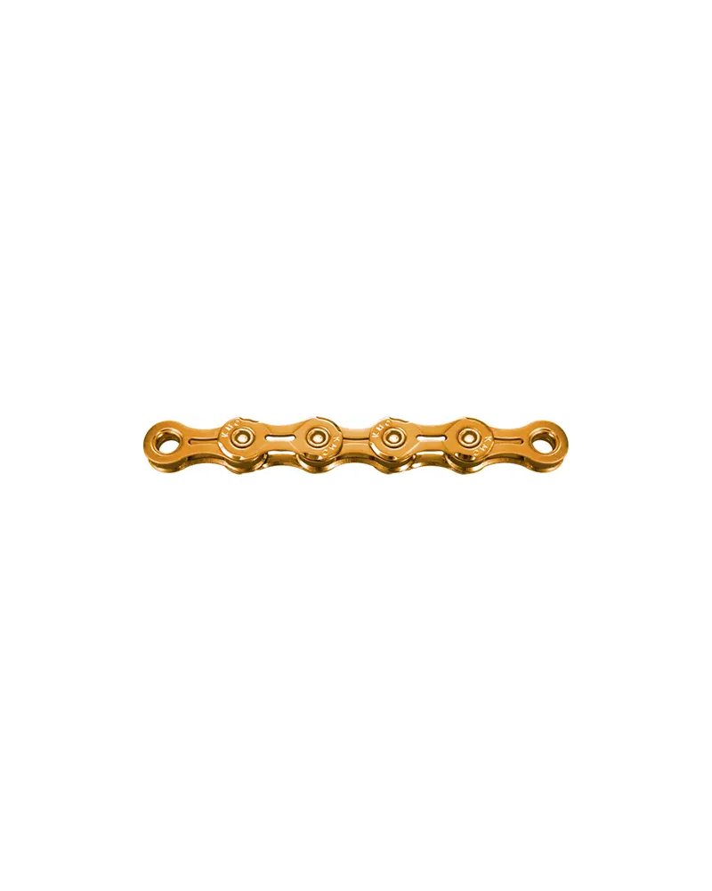 KMC Chain X11EL Extralight Waxed TI-N 11 118 Links Wax Coating, Gold