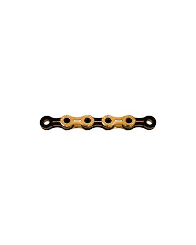 KMC Chain X11SL Superlight Waxed TI-N 11 118 Links Wax Coating, Gold/Black