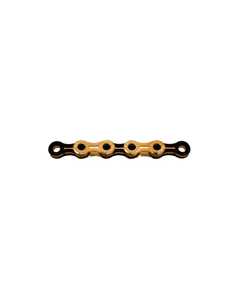 KMC Chain X11SL Superlight Waxed TI-N 11 118 Links Wax Coating, Gold/Black