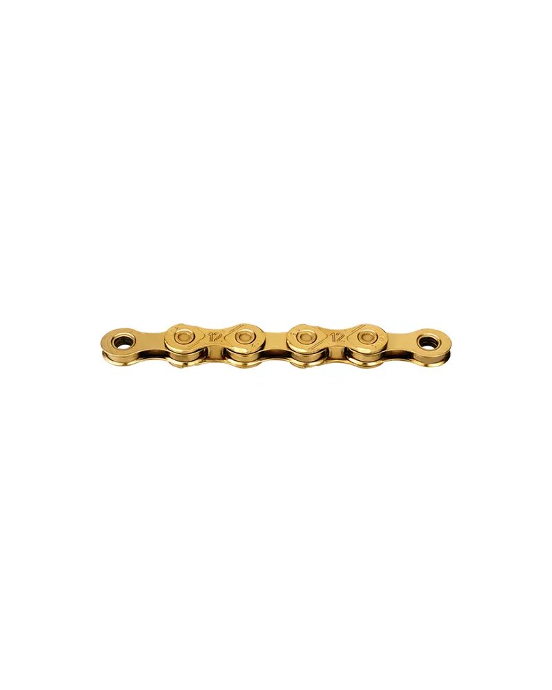 KMC Catena X12 Waxed TI-N 12 126 Maglie Rivestimento in Cera, Oro/Nero