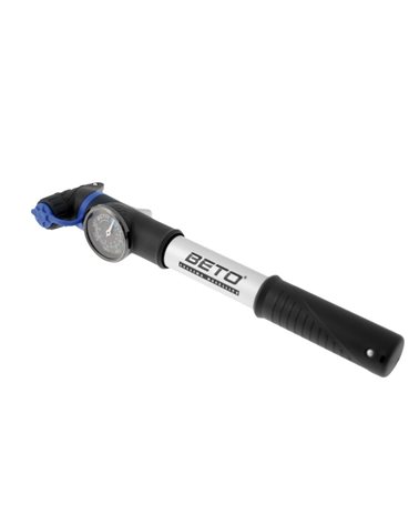 Beto Alloy Telescopic Mini Pump Air Pocket With Gauge And Frame Bracket, Lenght 240mm, 7Bar