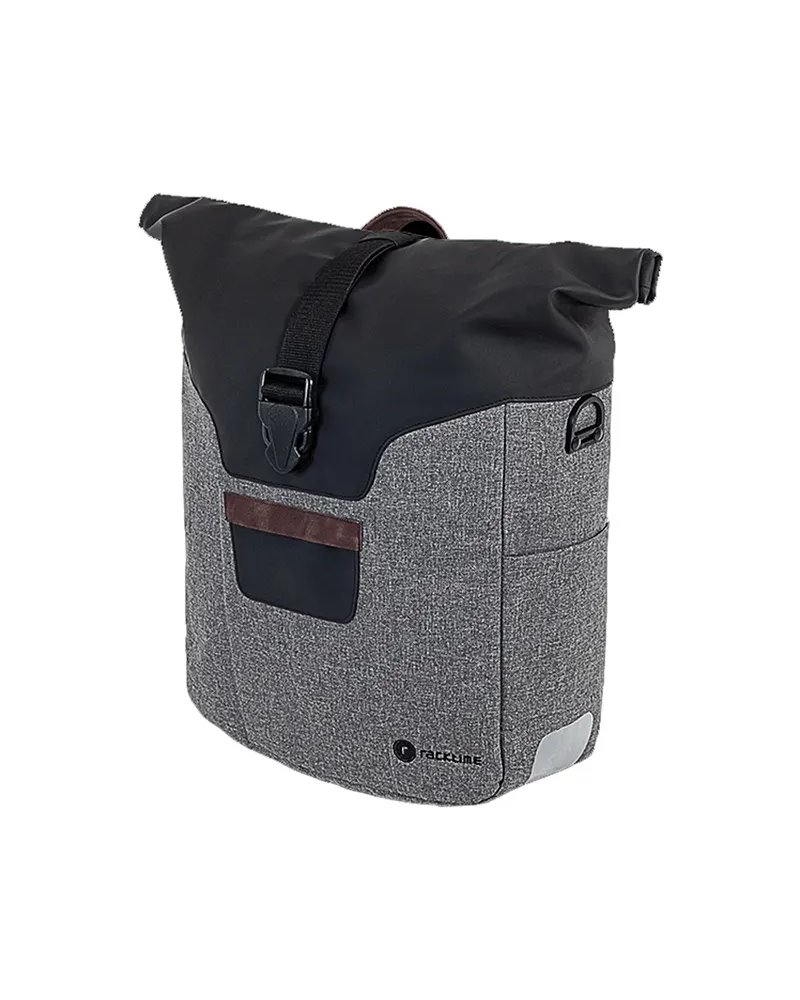 Racktime Saddle Roller Side Bag, Black/Gray