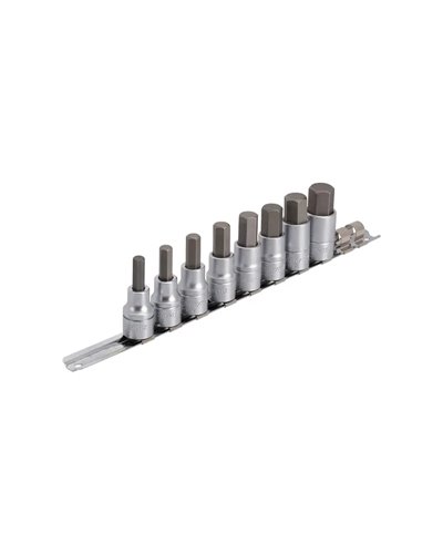 Unior Screwdriver Socket Set 192HHXP6 with Hex Profile 1/2 On Rail - 8-19mm