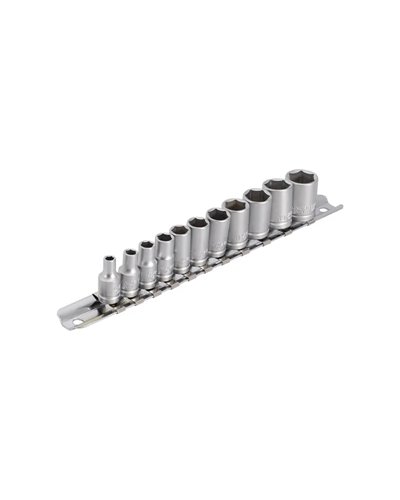 Unior Socket Set 1/4 188H6P11 On Rail - 4-14mm