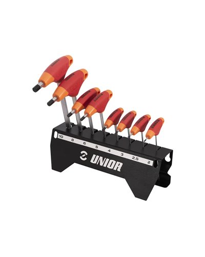 Unior Set Chiavi a Brugola con Impugnatura a T 193HX-US.1 con Supporto - 2-10mm