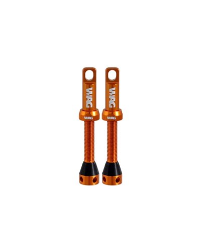 WAG Tubeless Valve Alloy - 44mm, Orange (Pair)