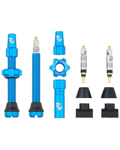 Wolf Tooth Pair of Tubless Valves Compatible with Tyre Inserts - 44mm, Blue