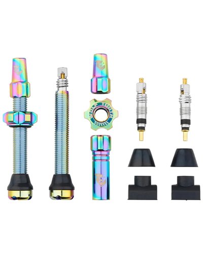 Wolf Tooth Pair of Tubless Valves Compatible with Tyre Inserts - 44mm, Oil Slick
