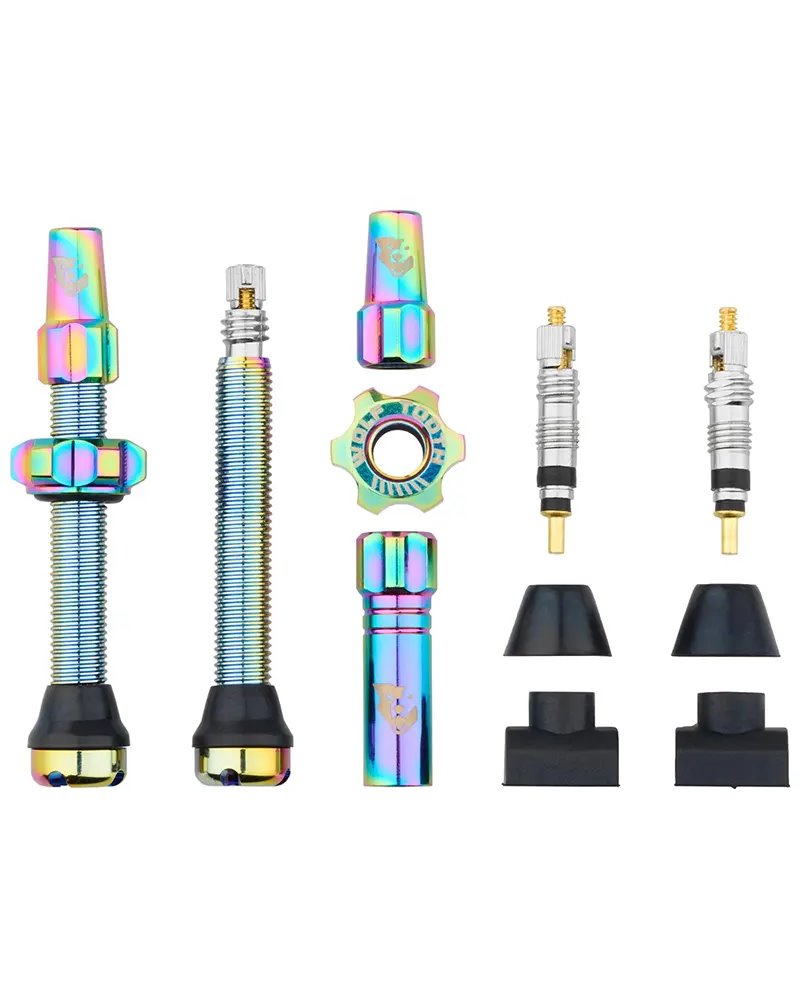Wolf Tooth Pair of Tubless Valves Compatible with Tyre Inserts - 44mm, Oil Slick