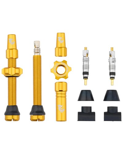 Wolf Tooth Pair of Tubless Valves Compatible with Tyre Inserts - 44mm, Gold
