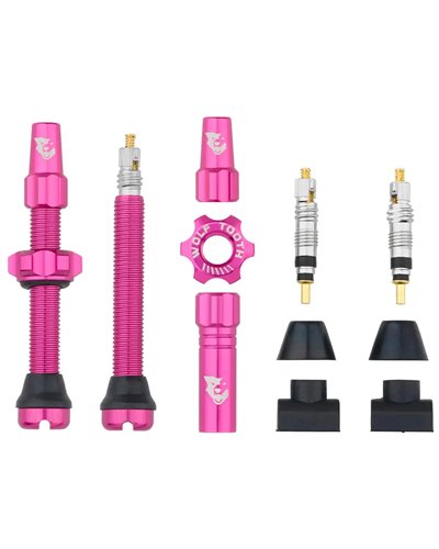 Wolf Tooth Pair of Tubless Valves Compatible with Tyre Inserts - 44mm, Pink