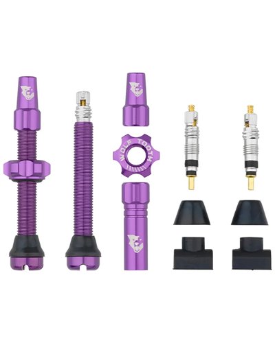 Wolf Tooth Pair of Tubless Valves Compatible with Tyre Inserts - 44mm, Purple