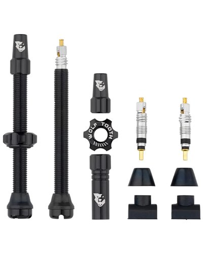 Wolf Tooth Pair of Tubeless Valves Compatible with Tyre Inserts - 60mm, Black