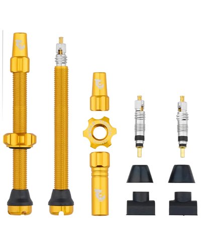 Wolf Tooth Pair of Tubeless Valves Compatible with Tyre Inserts - 60mm, Gold