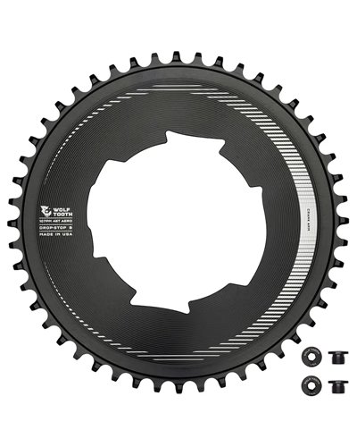 Wolf Tooth Chainring Aero Sram BCD 107 1X 12 48T, Black