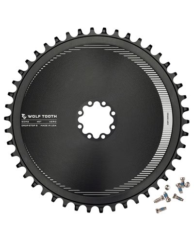 Wolf Tooth Aero Chainring Sram T-Type 8-bolts Direct Mount 1X 12 46T, Black