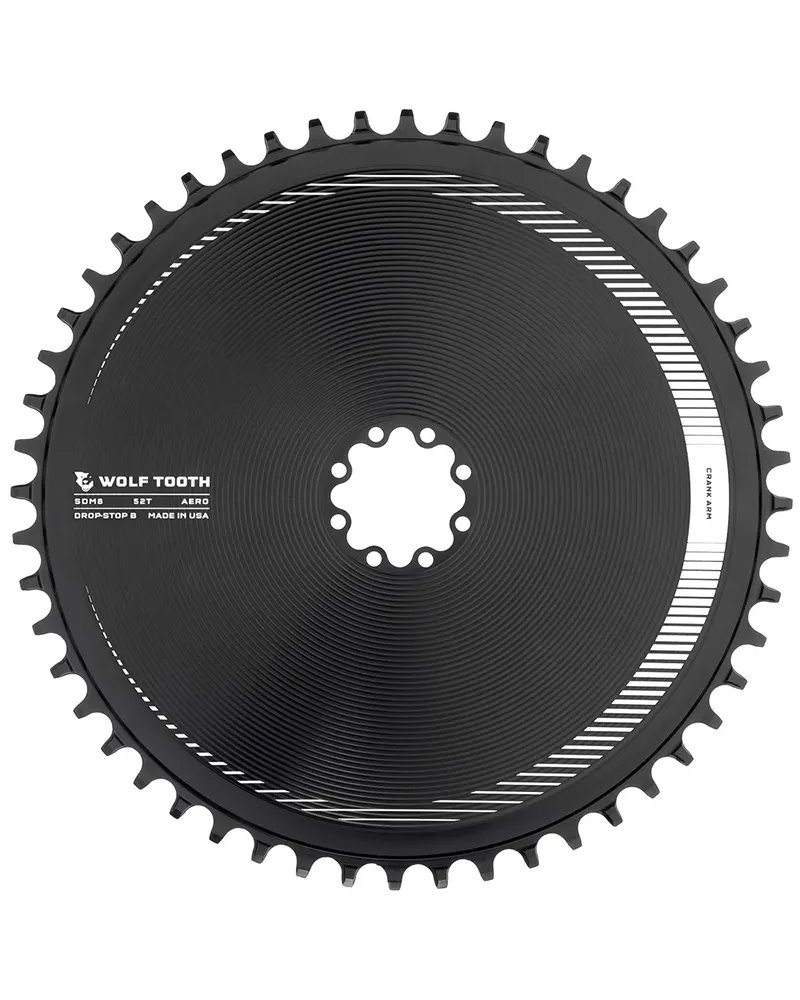 Wolf Tooth Aero Chainring Sram T-Type 8-bolts Direct Mount 1X 12 52T, Black