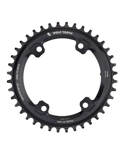 Wolf Tooth Chainring BCD 110mm 4-holes 1X GRX SH12 36T, Black