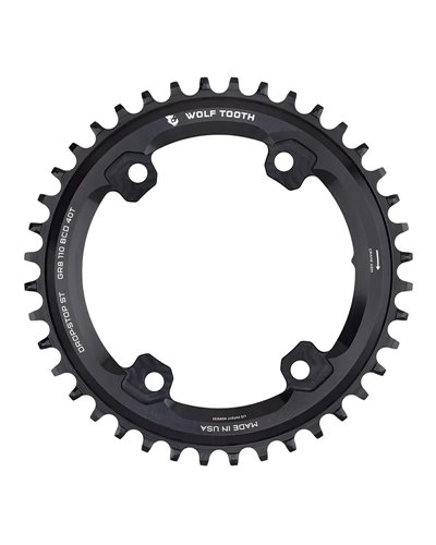 Wolf Tooth Chainring BCD 110mm 4-holes 1X GRX SH12 40T, Black