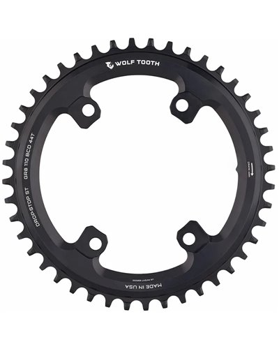 Wolf Tooth Chainring BCD 110mm 4-holes 1X GRX SH12 44T, Black
