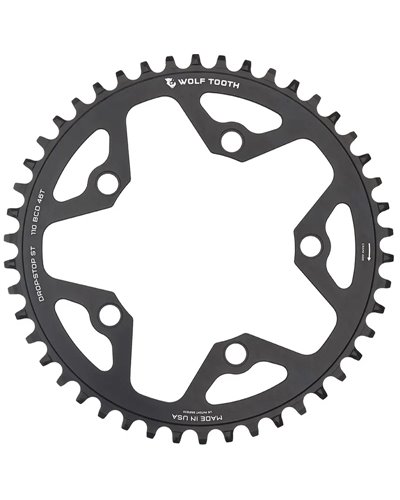 Wolf Tooth Chainring BCD 110mm 5-holes 1X SH12 46T, Black