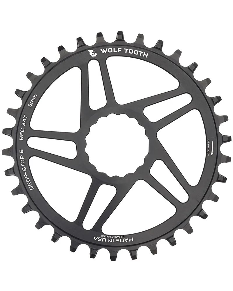 Wolf Tooth Chainring Race Face Cinch Direct Mount 1X 11/12 34T, Black
