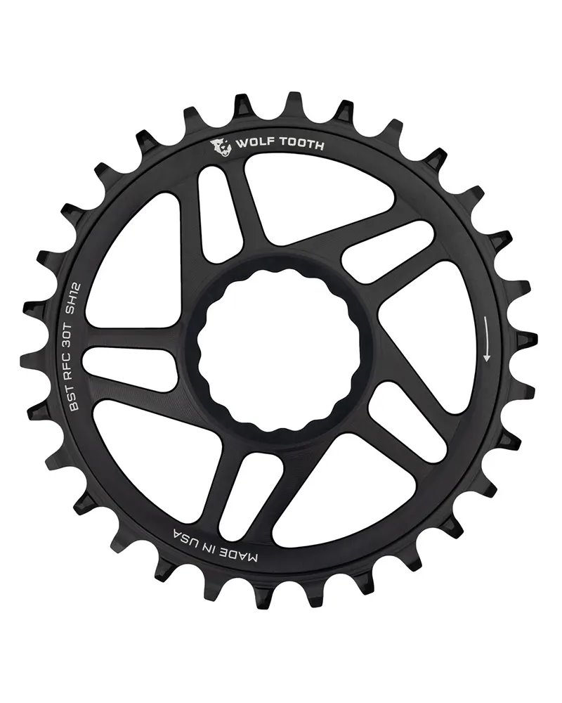 Wolf Tooth Chainring Race Face Cinch Direct Mount 1X SH12 30T, Black
