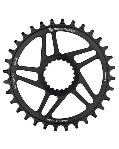Wolf Tooth Chainring Shimano Direct Mount 1X SH12 34T, Black