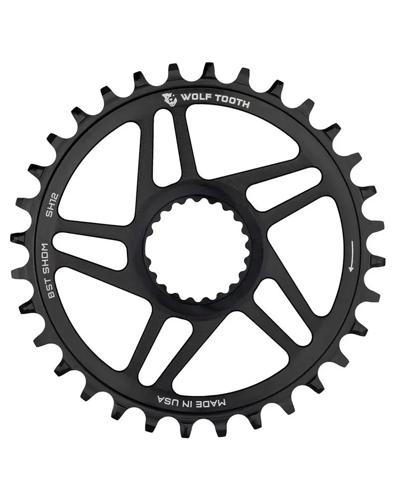 Wolf Tooth Corona Shimano Direct Mount 1X SH12 34D, Nero
