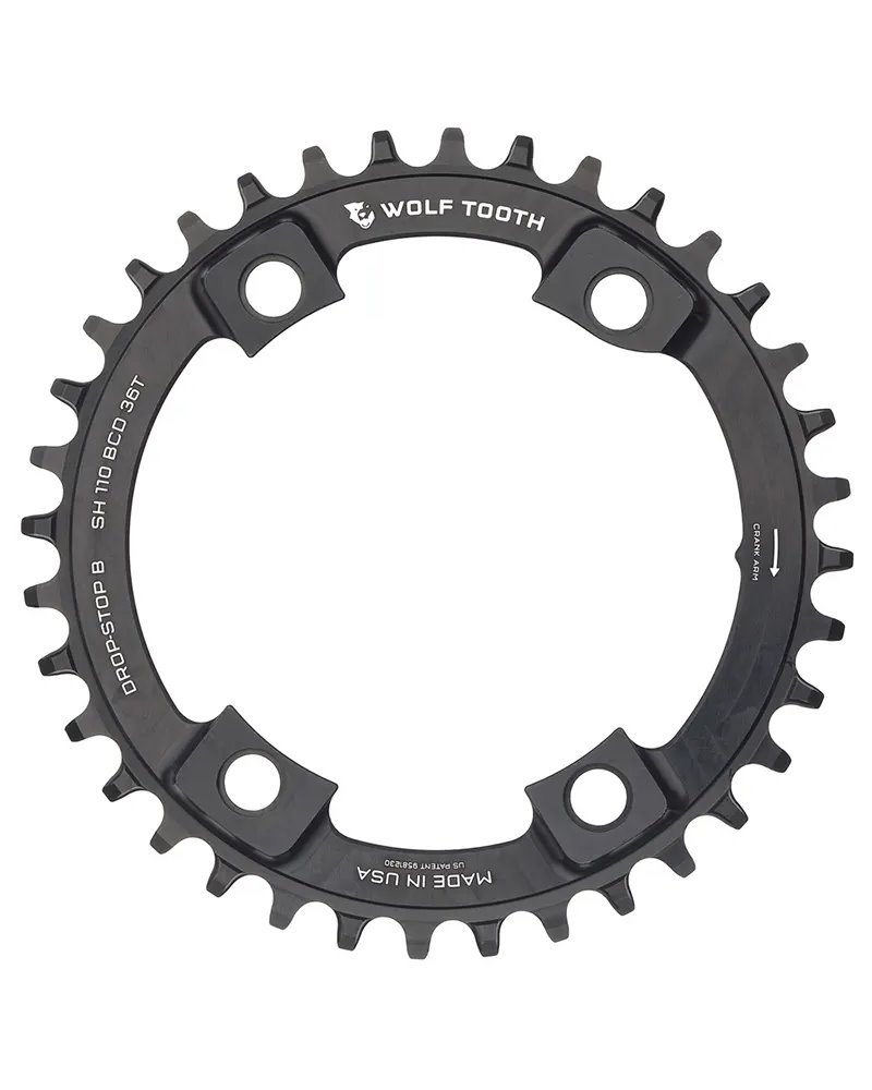 Wolf Tooth Corona Sram BCD 110 4 Fori 1X SH12 36D, Nero