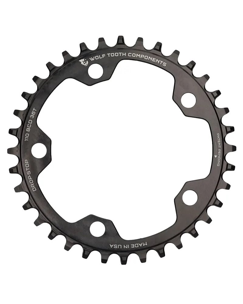 Wolf Tooth Chainring Sram BCD 110 5-holes 1X 12S - 36T, Black