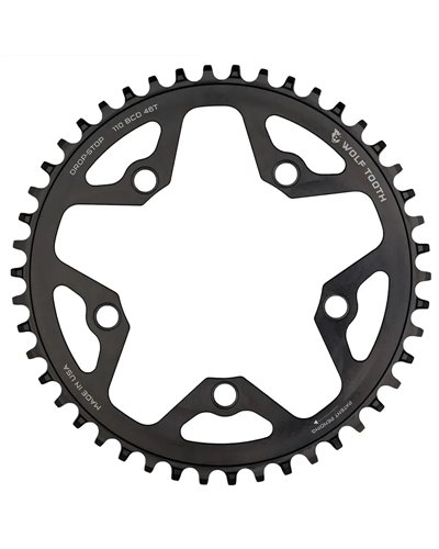 Wolf Tooth Chainring Sram BCD 110 5-holes 1X 12S - 46T, Black