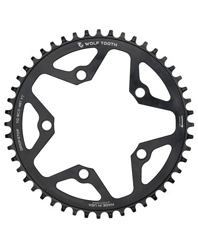 Wolf Tooth Chainring Sram BCD 110 5-holes 1X 12S - 48T, Black