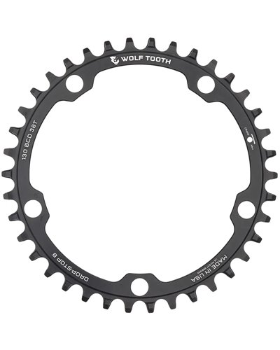 Wolf Tooth Chainring Sram BCD 130 5-holes 1X 12S - 38T, Black