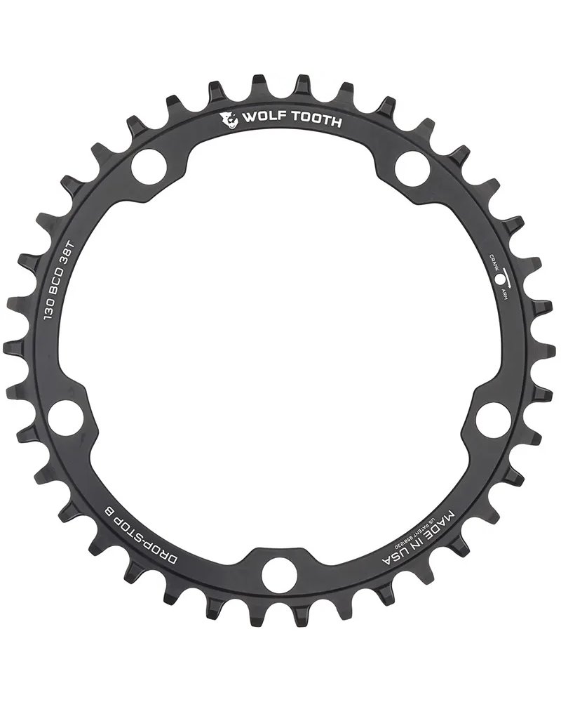 Wolf Tooth Corona Sram BCD 130 5 Fori 1X 12 38D, Nero