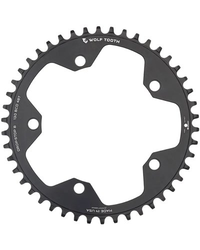 Wolf Tooth Chainring Sram BCD 130 5-holes 1X 12S - 46T, Black