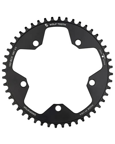 Wolf Tooth Chainring Sram BCD 130 5-holes 1X 12S - 48T, Black