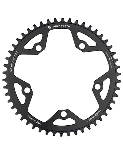 Wolf Tooth Chainring Sram BCD 130 5-holes 1X 12S - 50T, Black
