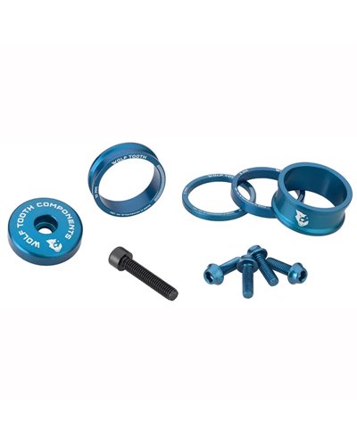 Wolf Tooth Spacers and Bolts Kit Anodized Aluminium, Blue